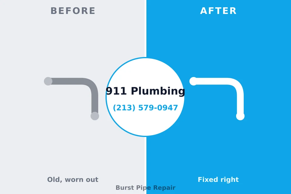 Before and after: plumbing repair Homer City, PA